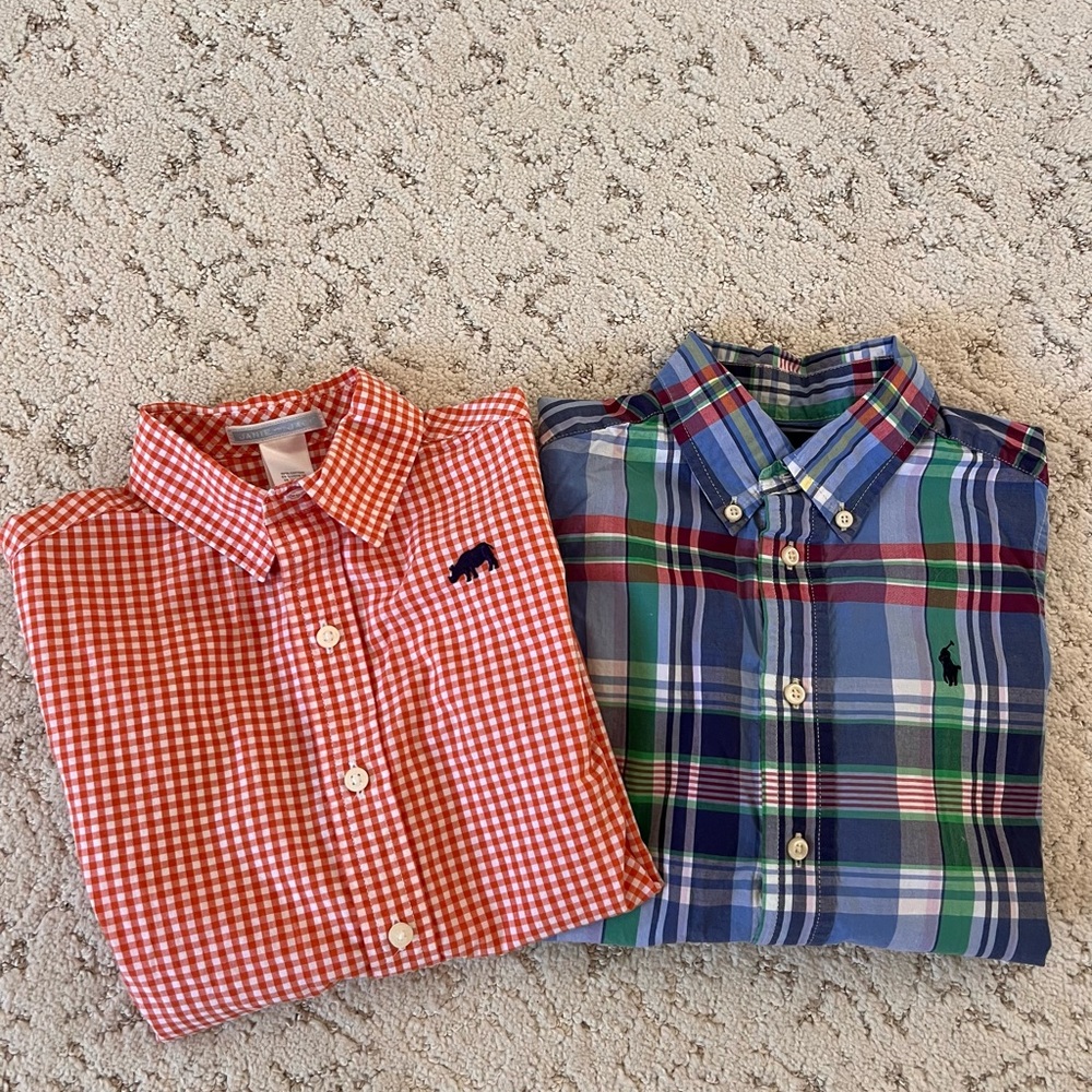 One Polo Ralph Lauren and one Janie and Jack long sleeve button down. Size 4